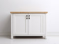 Sideboards aus Holz 90x40x80 cm - weiß-naturbraun - Landhausstil mit 2 Türen