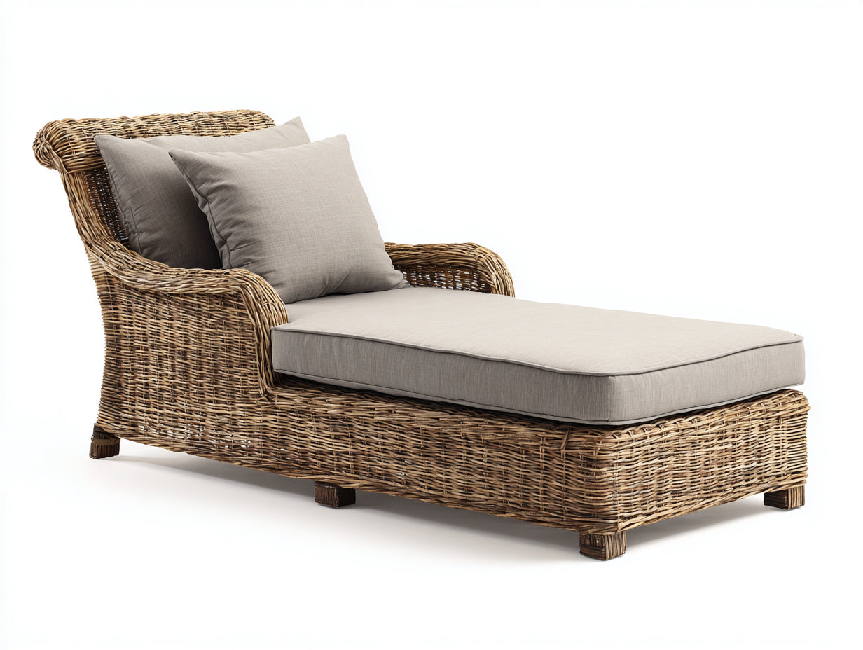 Sonnenliege Polyrattan 185x78x88 cm Braun-Beige - Natürliches Lounge Design