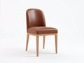 Esszimmerstühle Lederoptik 49x55x87 cm - Braun-Naturholz - modernes Design für Esszimmer