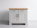Sideboards aus Holz 95x40x90 cm - weiß-naturbraun - moderner Landhausstil mit 2 Türen und 2 Schubladen