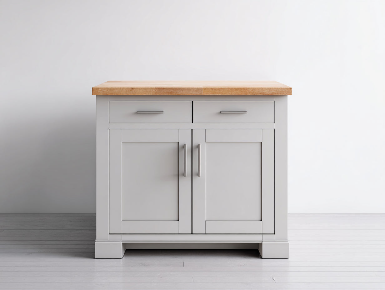 Sideboards aus Holz 95x40x90 cm - weiß-naturbraun - moderner Landhausstil mit 2 Türen und 2 Schubladen