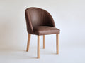 Esszimmerstühle Lederoptik 52x58x84 cm - Braun-Naturholz - modernes Design für Esszimmer