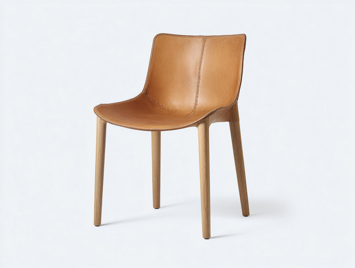 Esszimmerstühle Kunstleder 54x56x82 cm Braun - Modernes Schalensitz Design