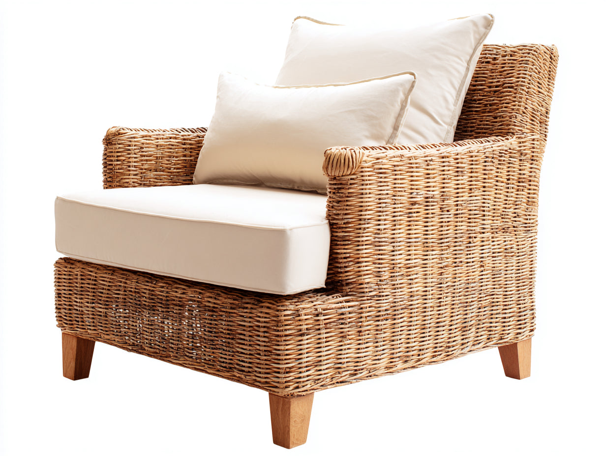 Polyrattan Gartensessel 88x82x86 cm - braun-beige - natürlicher Outdoor-Stil