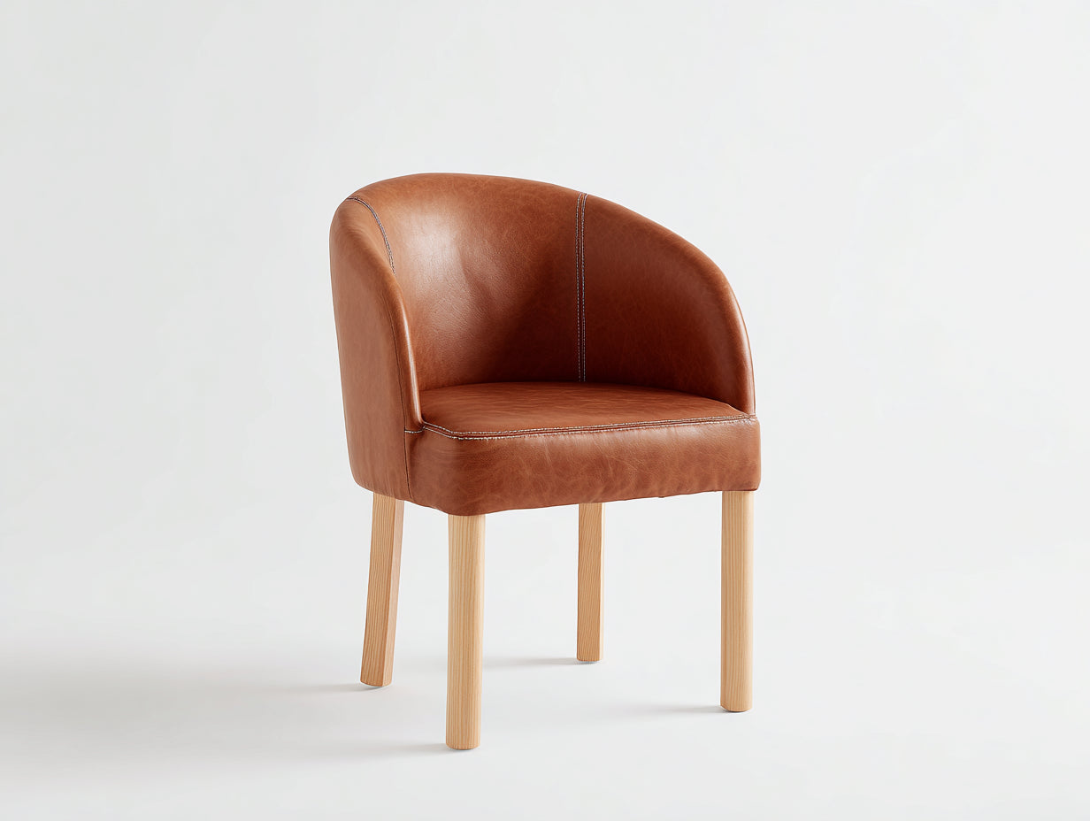 Esszimmerstühle Kunstleder 56x54x80 cm Braun - Modernes Schalensitz Design