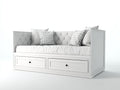 Schlafsofa aus Holz 205x95x85 cm - weiß - klassischer Stil mit 2 Schubladen