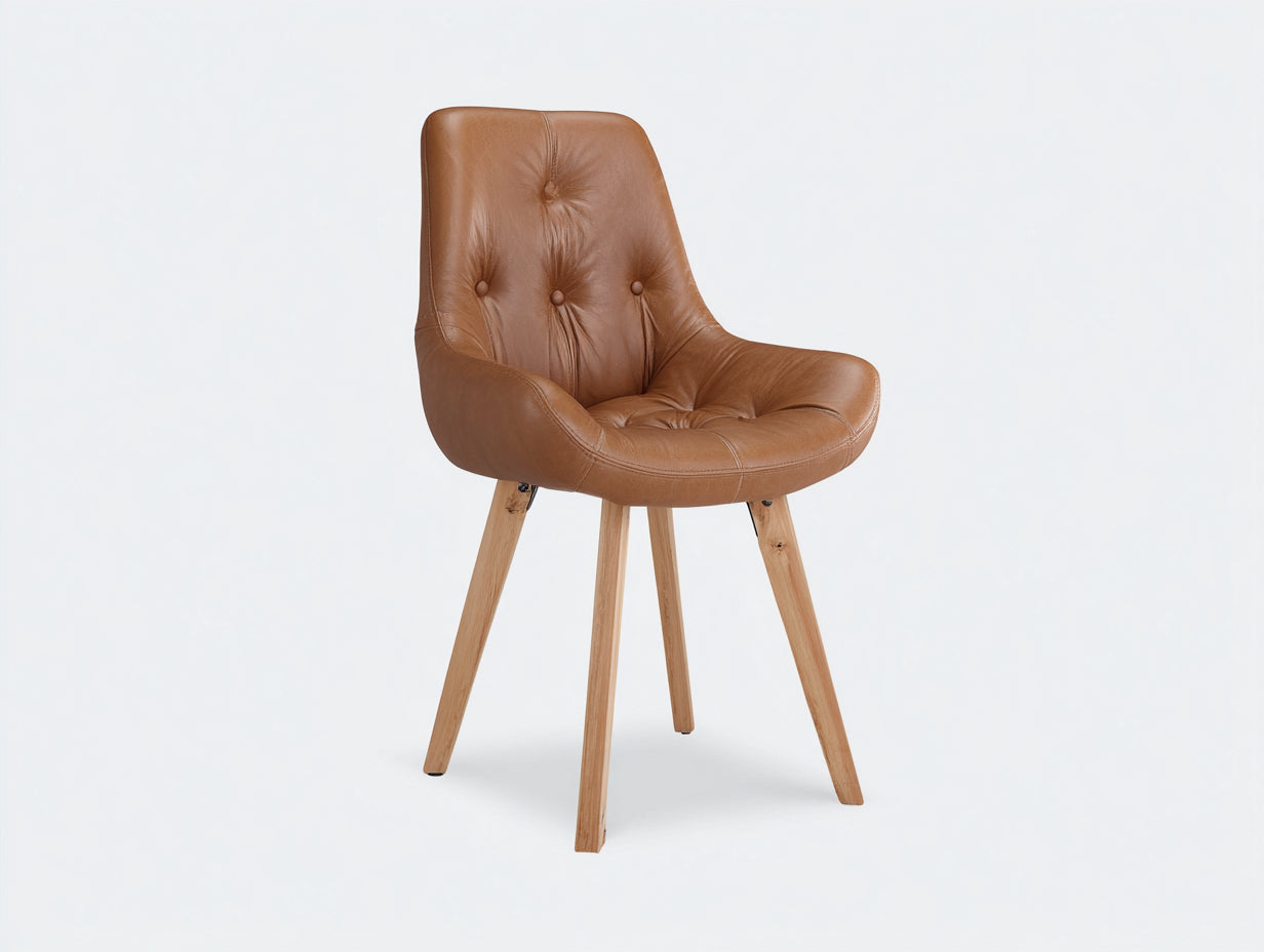 Esszimmerstühle Kunstleder 58x55x85 cm Braun - Modernes Polster Design