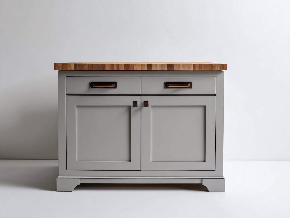 Sideboards Holzoptik 110x45x88 cm - Grau-Naturholz - modernes Design für Esszimmer