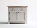 Sideboards Holzwerkstoff 88x40x90 cm weiß-natur - mit 2 Schubladen und 2 Türen für Wohnzimmer und Esszimmer