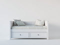 Schlafsofa aus Holz 200x92x82 cm - weiß - klassischer Stil mit 2 Schubladen