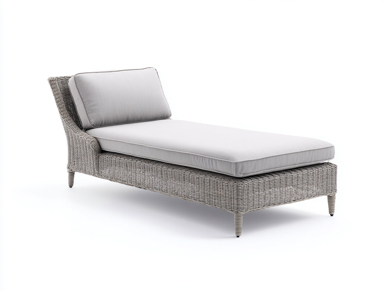 Sonnenliege Polyrattan 188x72x78 cm - Grau-Hellgrau - modernes Design für Garten und Terrasse