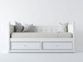 Schlafsofa mit 2 Schubladen 210x95x88 cm - weiß-beige - klassischer Wohnraum-Stil