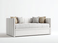 Schlafsofa aus Kunstleder 210x90x85 cm - weiß - modernes Wohnraum-Design