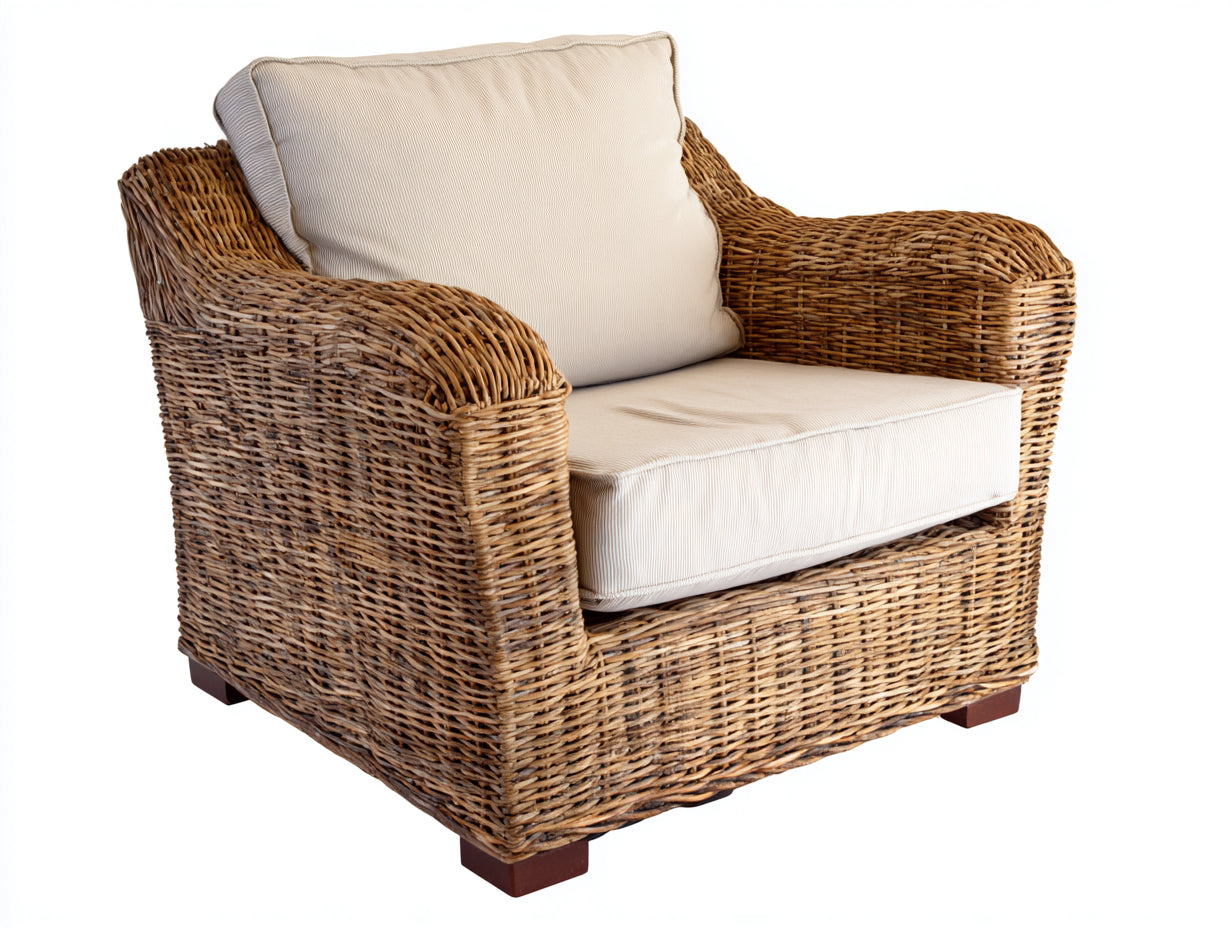 Polyrattan Gartensessel Rattanoptik 85x80x88 cm Braun-Beige - Komfortables Lounge Design