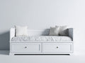 Schlafsofa Holzwerkstoff 205x95x88 cm weiß - mit 2 Schubladen für Wohn- und Gästezimmer